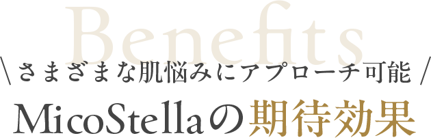 さまざまな肌悩みにアプローチ可能！MicoStellaの期待効果